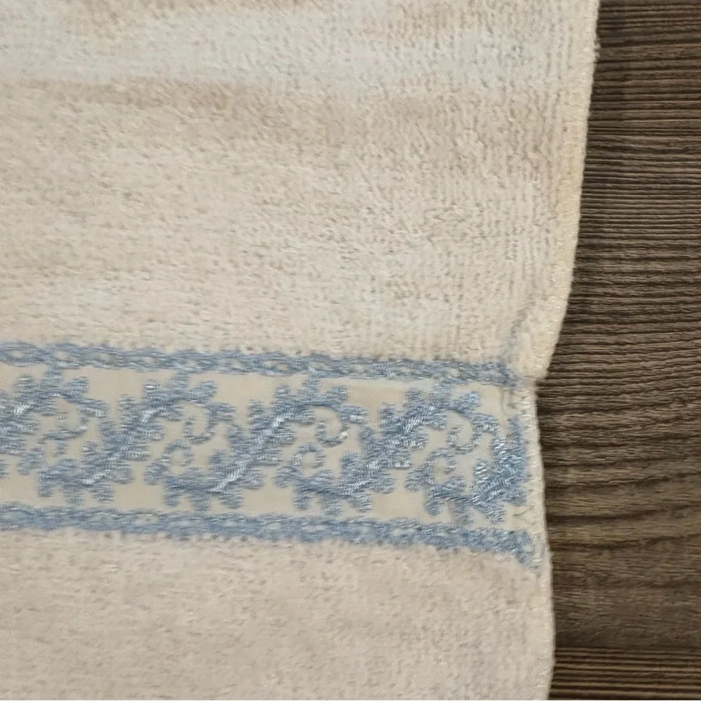 Blue Vintage Wash Cloths (8) Two Hand Towels MCM Granny Core Cottage Core Mixed